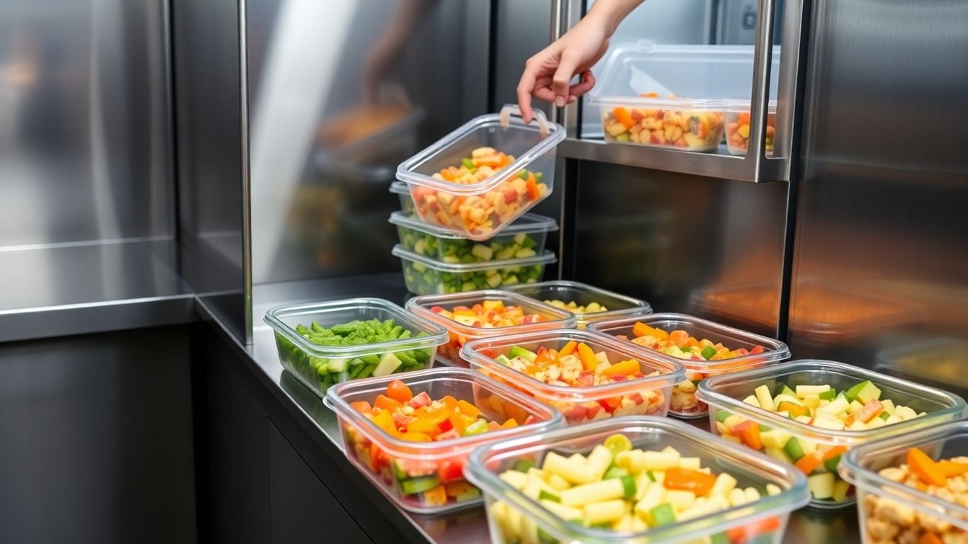 Gekühlte Speisen werden in einem Kühlschrank gelagert.