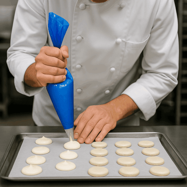 spritzbeutel blau im einsatz